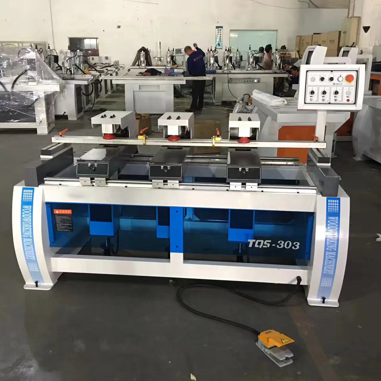 303 Triple horizontal dust-free  (drill down) boring machine hinge drilling machine
