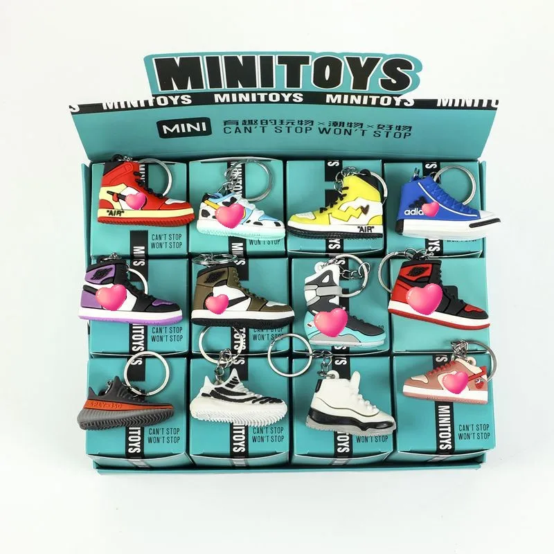 Most popular bag pendant stationery store student birthday gift 3d Shoe blind box keychain