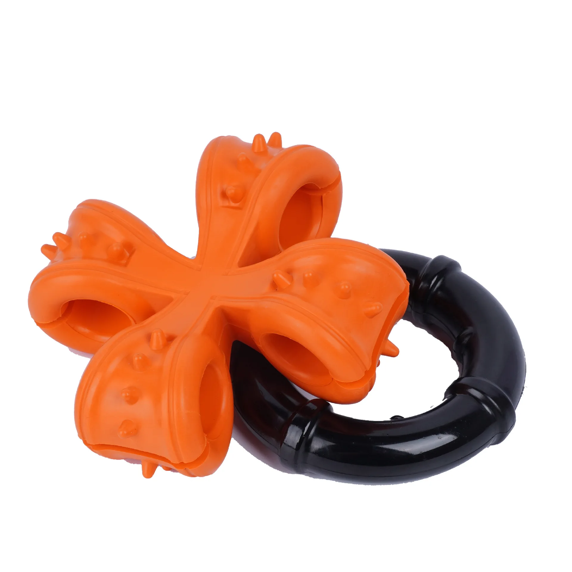 manufacturer custom natural rubber food grade durable dog nylon ring chew toys pet interactive training teething toy