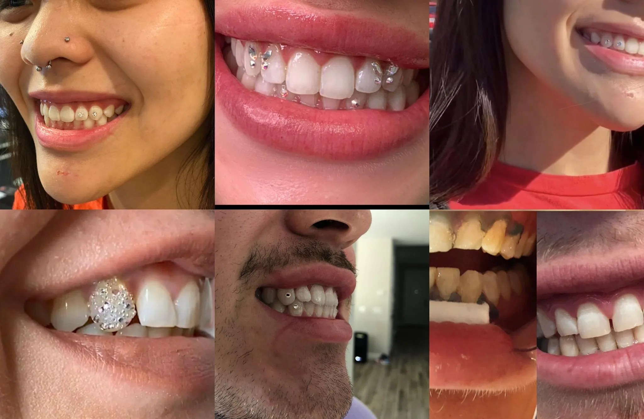 92 style Synthetic Opal 4.1*5mm Alien-shaped Opal Tooth Stickers For Sale