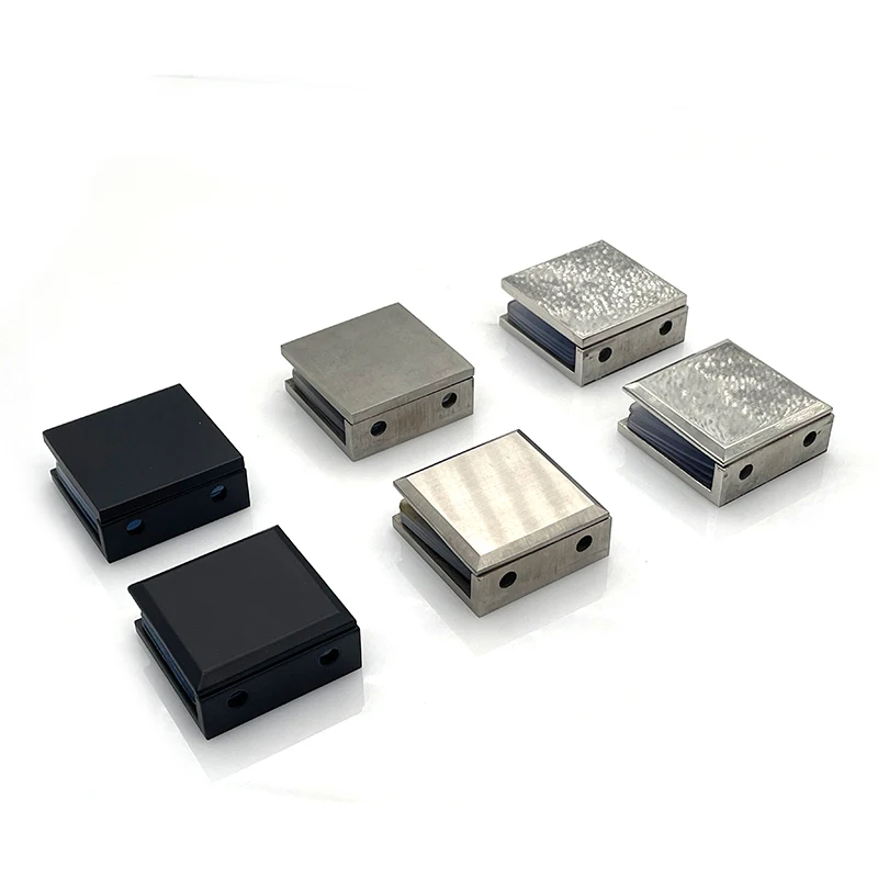 FYL 0 Degree Glass Clip Clamp Square Straight Edges Heavy Duty Shower Door Glass Holder Clamp For Wall To Glass