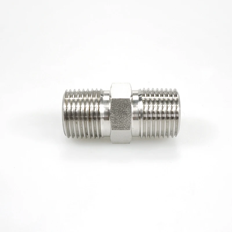 316 SS 1/16 inch to 2 inches Pipe and Fittings Swagelok style Male NPT ISO BSP Threads Hex Nipples