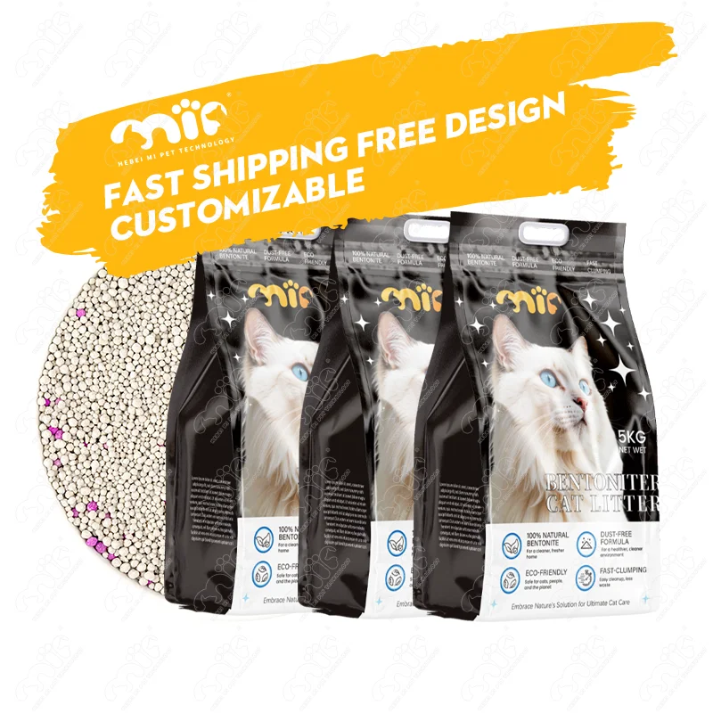 BSCI Factory Wholesale High Absorbency Clumping Dust Free Low Tracking Bulk Arena Para Gatos Bentonite Cat Litter
