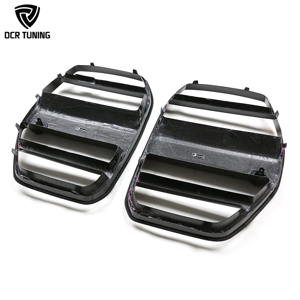 G82 Carbon Fiber Front Grille ST Style for BMW M3 G80 G82 G83 M4 Dry Carbon Front Bumper Kidney Grid Mesh Automotive Accessories