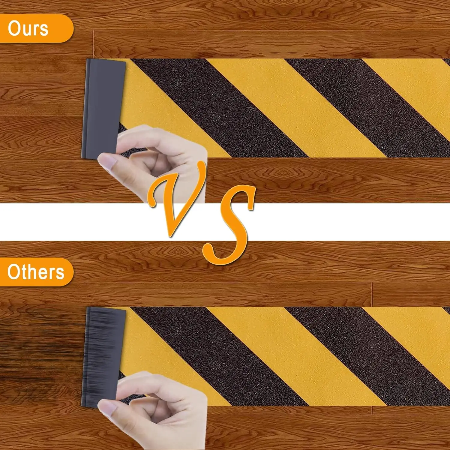 High Traction Friction Black & Yellow Caution Warning Self-adhesive Safety Tread Waterproof Black Grip Non Skid Tape for Stairs