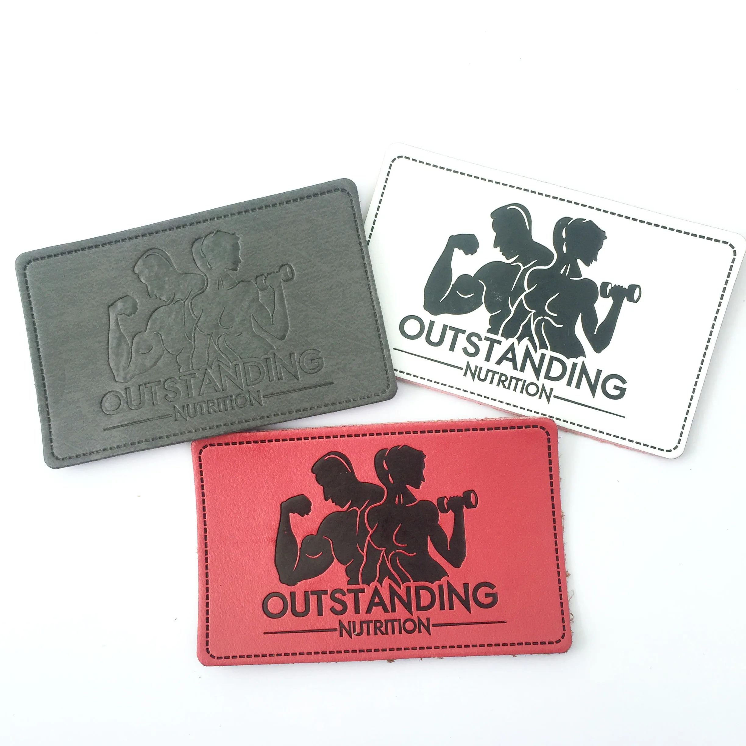 Personalized Custom Brand Logo Clothes Labels White Black PU Leather Patch For Jeans