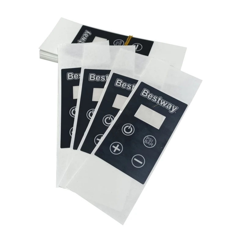 High quality control panel labels polycarbonate sticker silk screen printed control panel membrane overlay labels