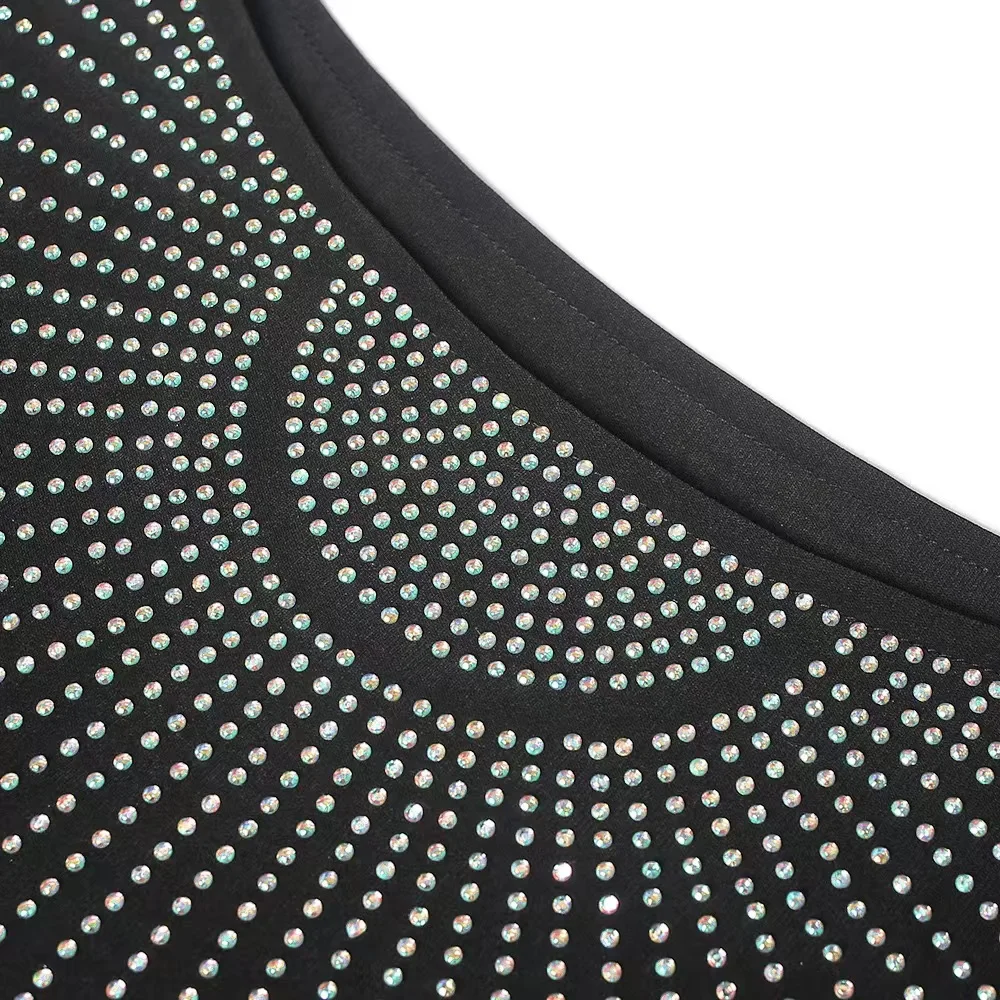 J&H 2022 latest design luxury rhinestone abaya women muslim dress black robes free size Islamic clothing kaftan style