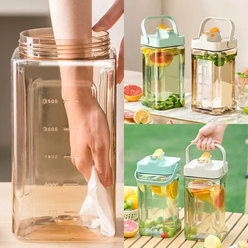 Zackoo 3.5L Cold Water Kettle With Faucet In Fridge Cold Bubble Bottle Kettle Fruit Tea Bucket Large Capacity Beverage Bucket