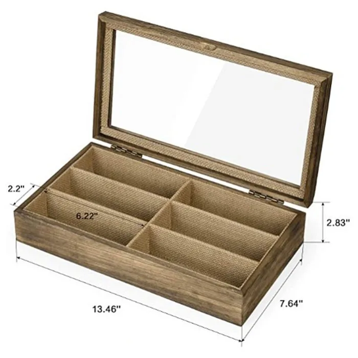  Футляр для солнцезащитных очков органайзер с 6 отделениями деревянная коробка верхней крышкой