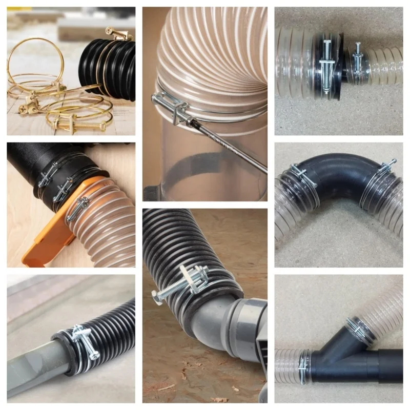 in Stock W1 Adjustable Strong Wire Clamp Clips Flexible Steel Ring Clips Double Wire Hose Clamps for Pipe Clamping