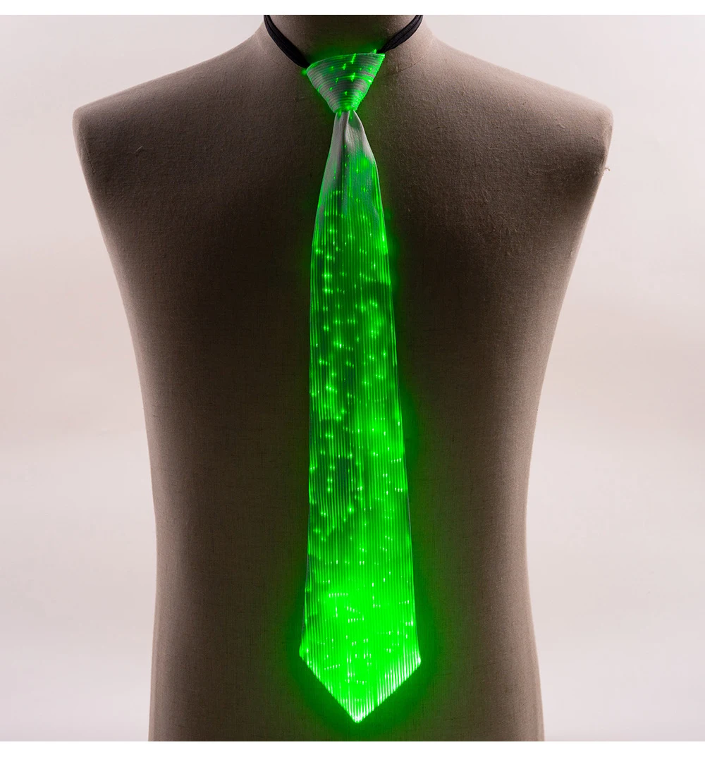 Factory Direct Sale 7 Colors Rave Led Luminous Fiber Optic Flashing Tie