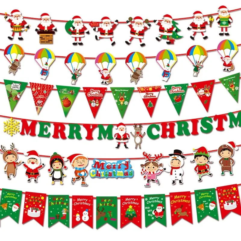 Custom printed decoration hanging triangle pennant string double sided  sport bunting flags