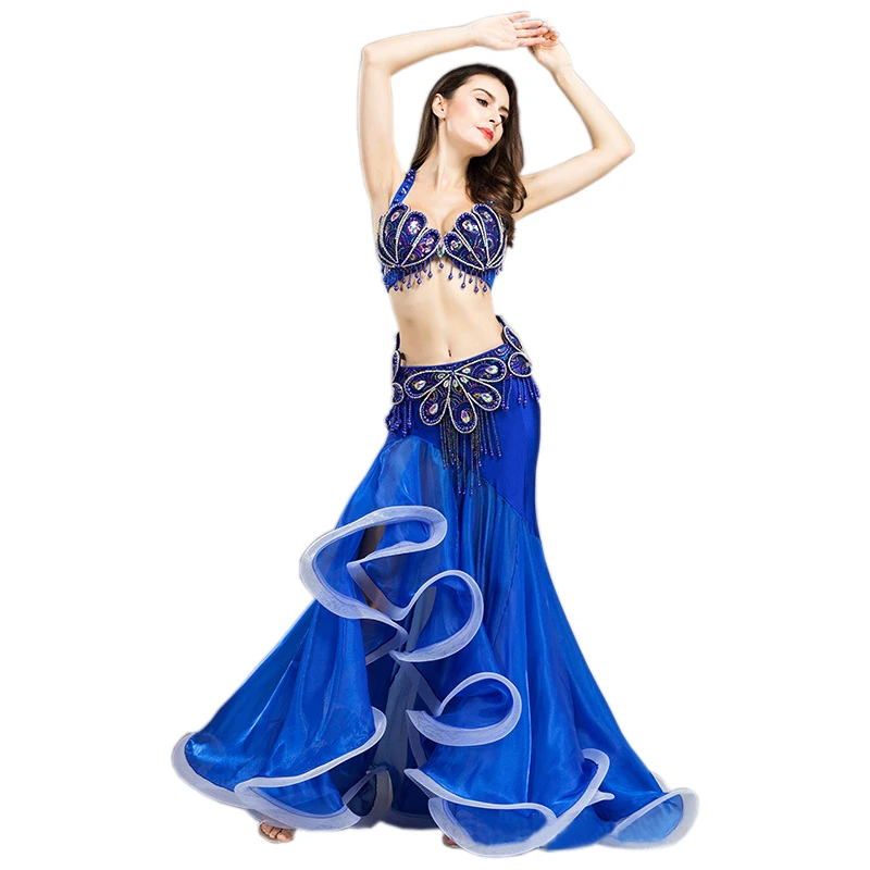 Hot Sale Women  Belly Dance  Performance Costume Bollywood Dress  Practice Outfit Set
