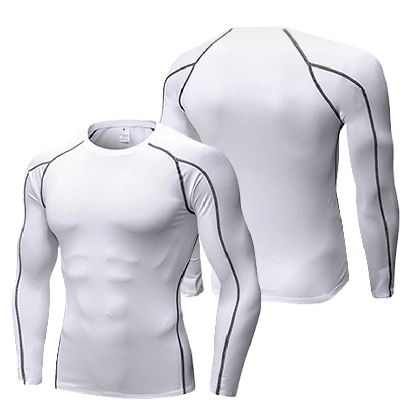 Men Compression Under Base Layer Tops Long Sleeve Quick Dry Sports Shirt custom mens gym long sleeve blank tight shirts