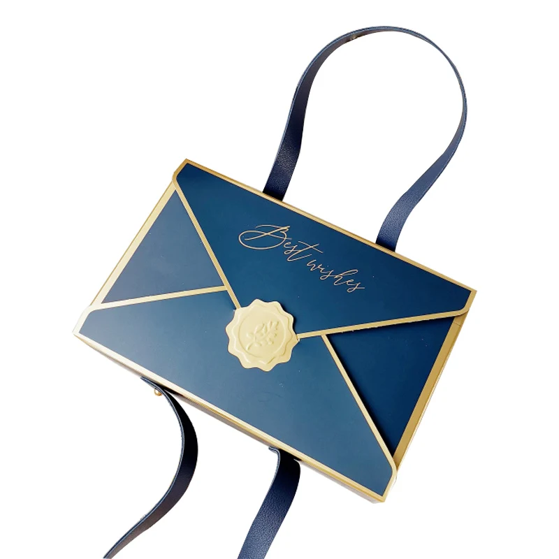Gold Foil Floral Paper Boxes With Gift Bag Leather Portable Rope Birthday New Year Gift Packing Bag
