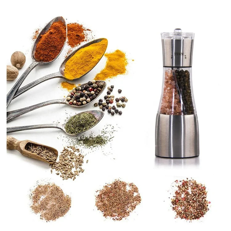 Wholesale Stainless Steel Manual 2 in 1 Salt and Pepper Grinder