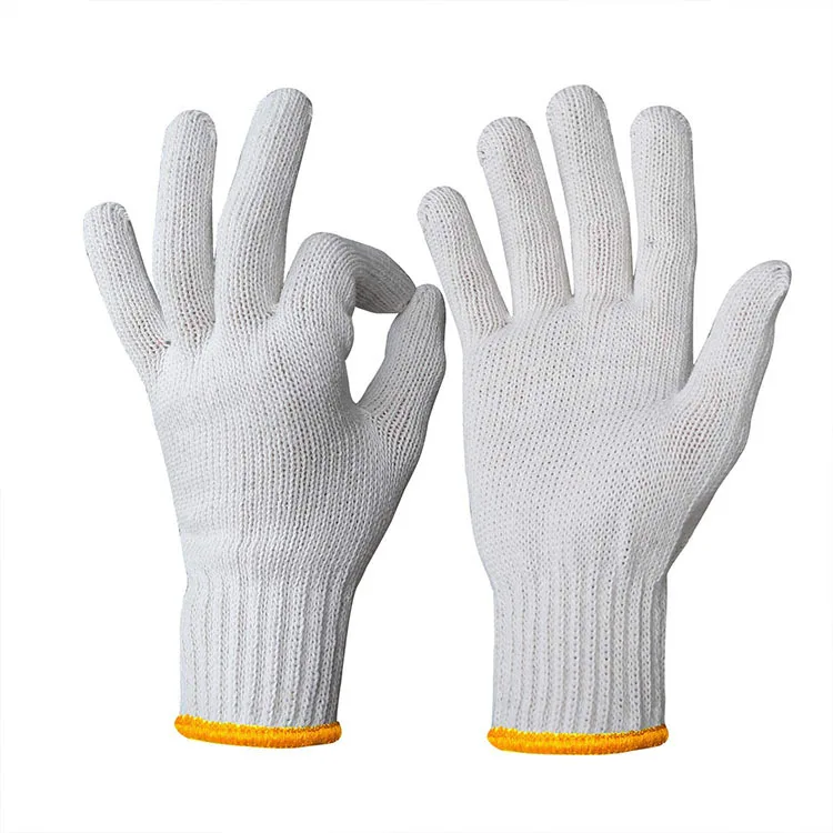 High Quality Cheap Labor Protection Gardening Durable Safety Work White Knitted Cotton Gloves