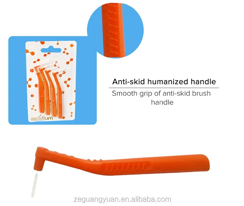 factory  directly supply 5pcs blister card package top quality L shape interdental brush