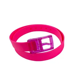 Unisex Colorful Plastic Buckle Silicone Waist Belt
