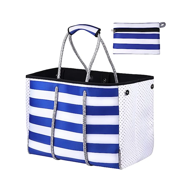 Wholesale summer multipurpose fashion perforated neoprene tote beach bag for Women Travel Gym Pool package