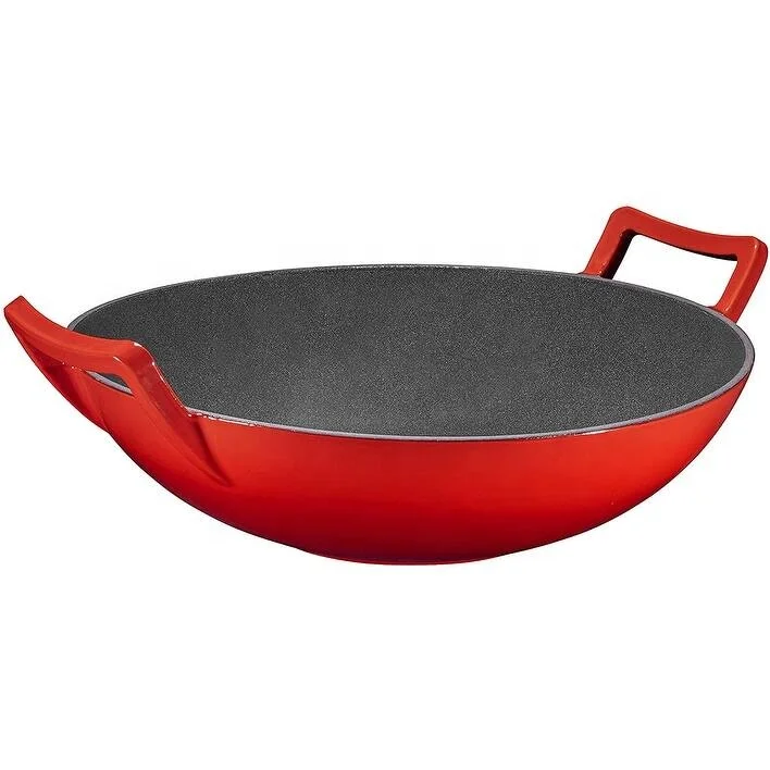 Азиатские большие кастрюли для жарки и перемешивания чугунные глубокие