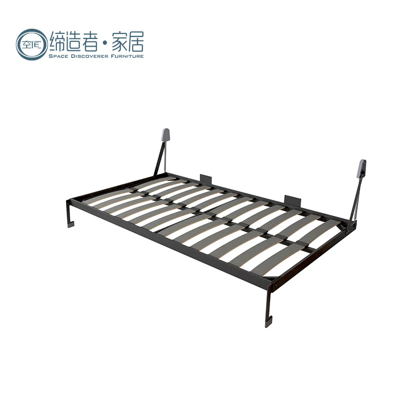 Space Saving Invisible Horizontal Marfy Wall Foldable Bed Steel Structure Double Full Murphy Wall Bed With Sofa Wall Bedroom