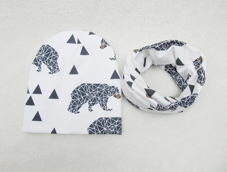 Spring Autumn Cotton Baby Beanie Hats Cartoon Print Newborn Hat Elastic Toddler Infant hat For Girls Boys Children Photo Props