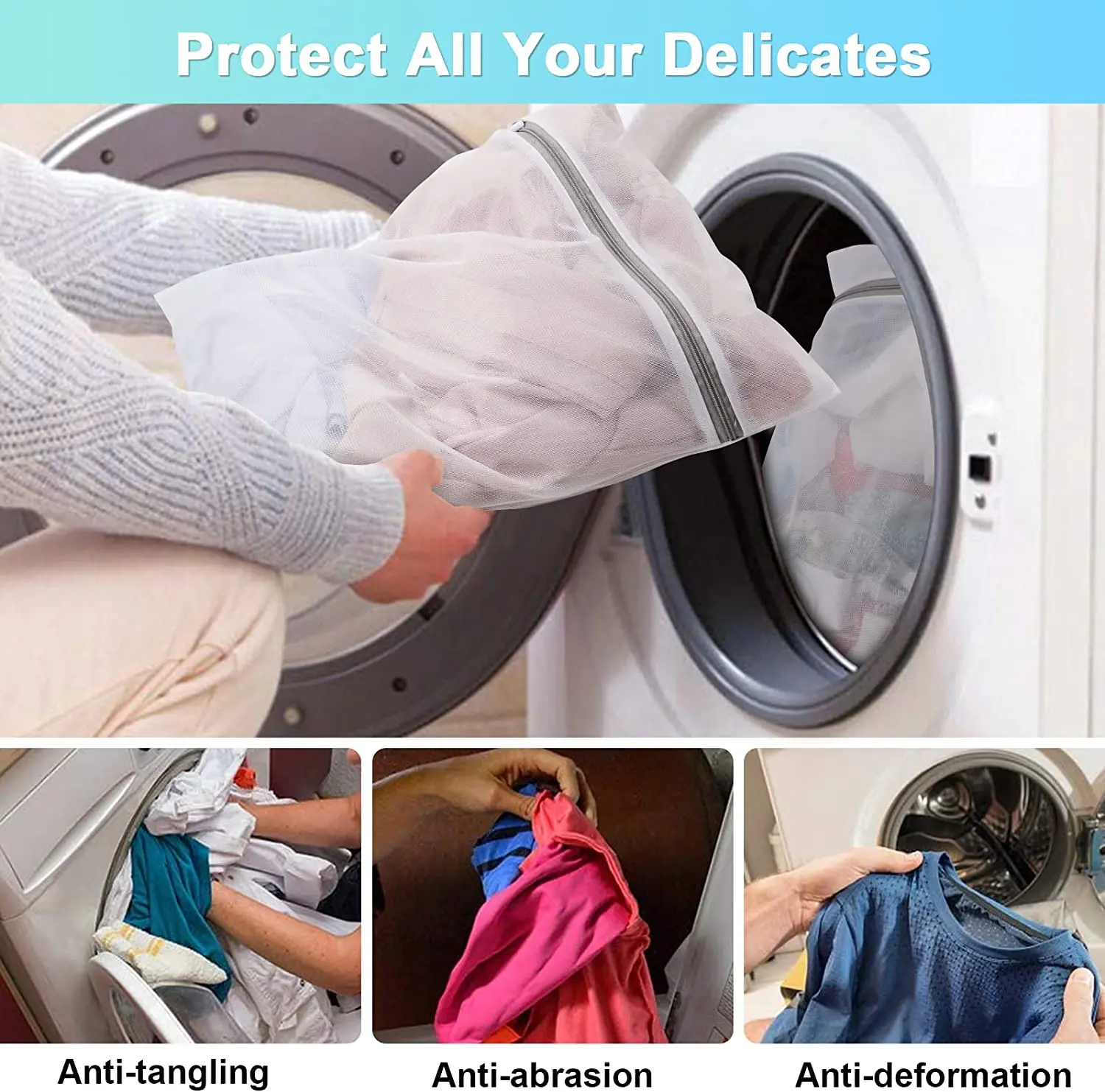 Custom Mesh Laundry Bags With Zipper Laundry Bag For Clothes Socks Sweaters Shoes Reusable Dirty Clothes Laundry Bags