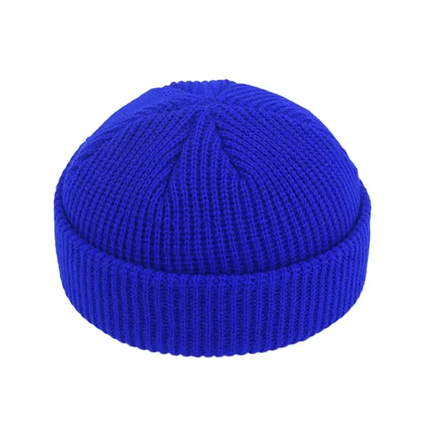 Unisex Winter Ribbed Knitted Cuffed Short Acrylic Melon Cap Casual Solid Color Skullcap Baggy Retro Ski Adult Beanie Hat