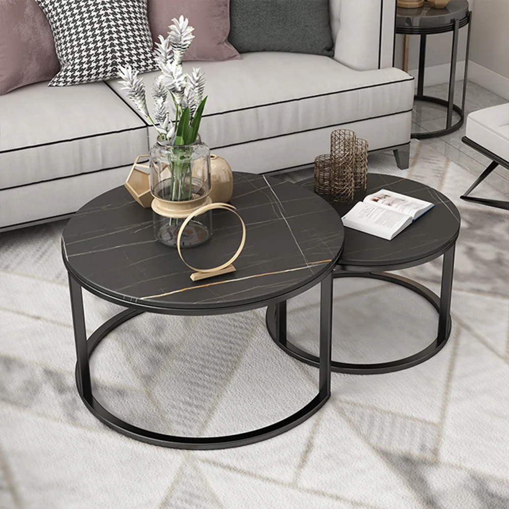 Minimalist Modern Designer Composable Household Round Coffee Table Living Room Center Table Set