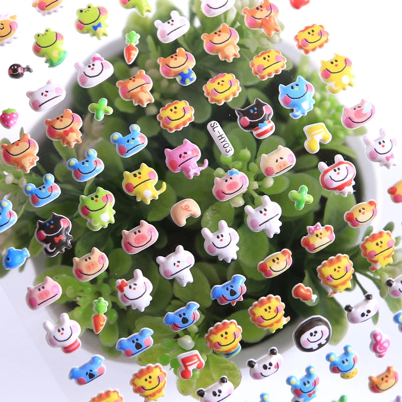 SHANLE Wholesale Cute Cartoon Animal Small Mini Sticker Sheet Foam Fun 3D Bubble Puffy PVC Sticker Kawaii Deco Gift Kids Child
