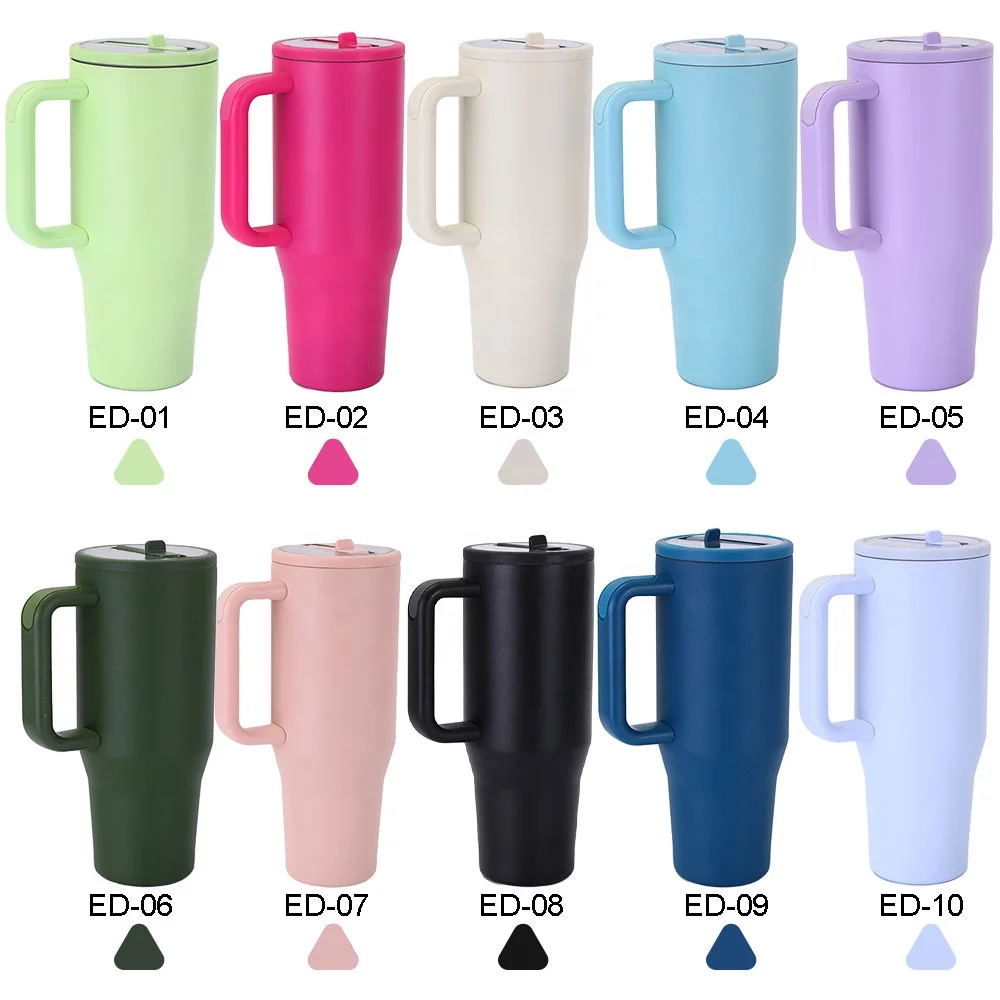 Wholesale Large 40oz Vacuum Insulated Cup No Spill Hydro Traveler Stainless Steel Tumbler With Handle And Flip Straw Lid