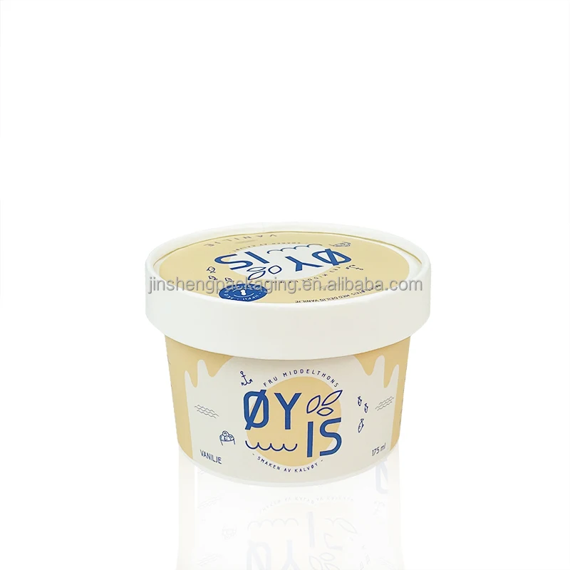 Premium quality paper custom logo biodegradable 8oz 16oz 32oz pint cookie dough packaging with lid