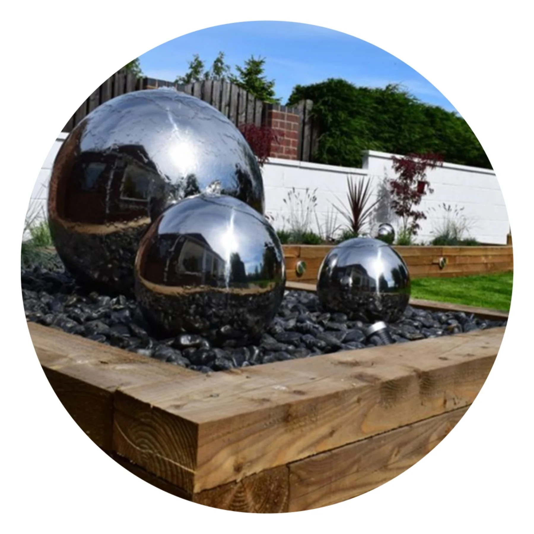 Outdoor Durable  Garden Sculpture Metal Ball Stainless Steel Fountain Sphere