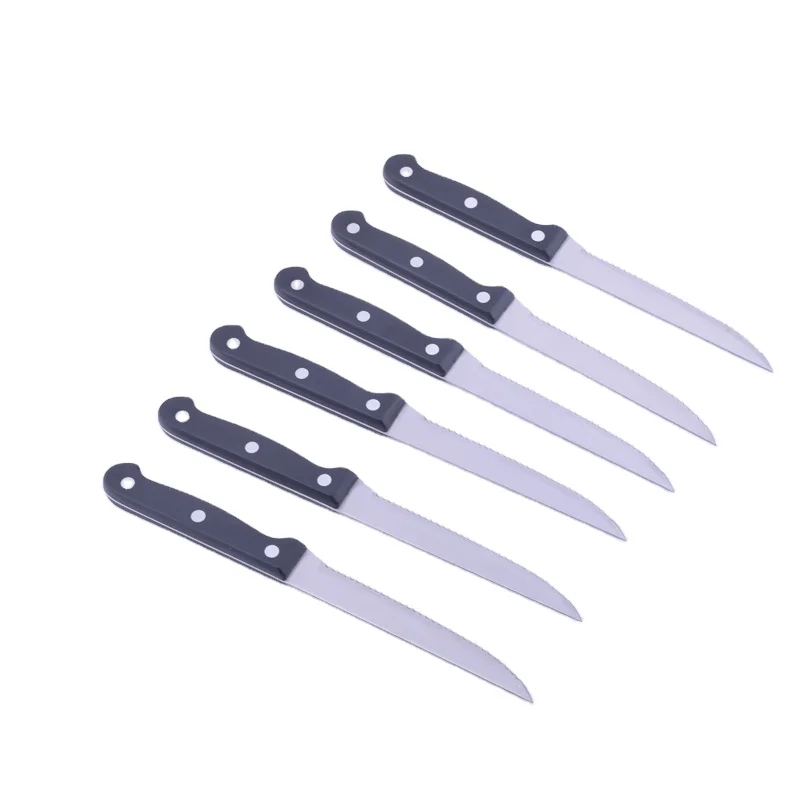 New Premium 6PCS Stainless Steel Serrated Steak Knife Set