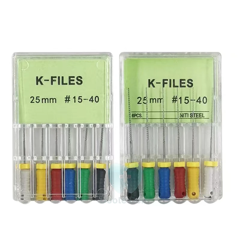 6 pcs per box Endo File Hand Use K files Manufacturer Dental Root Canal Files for endodontic