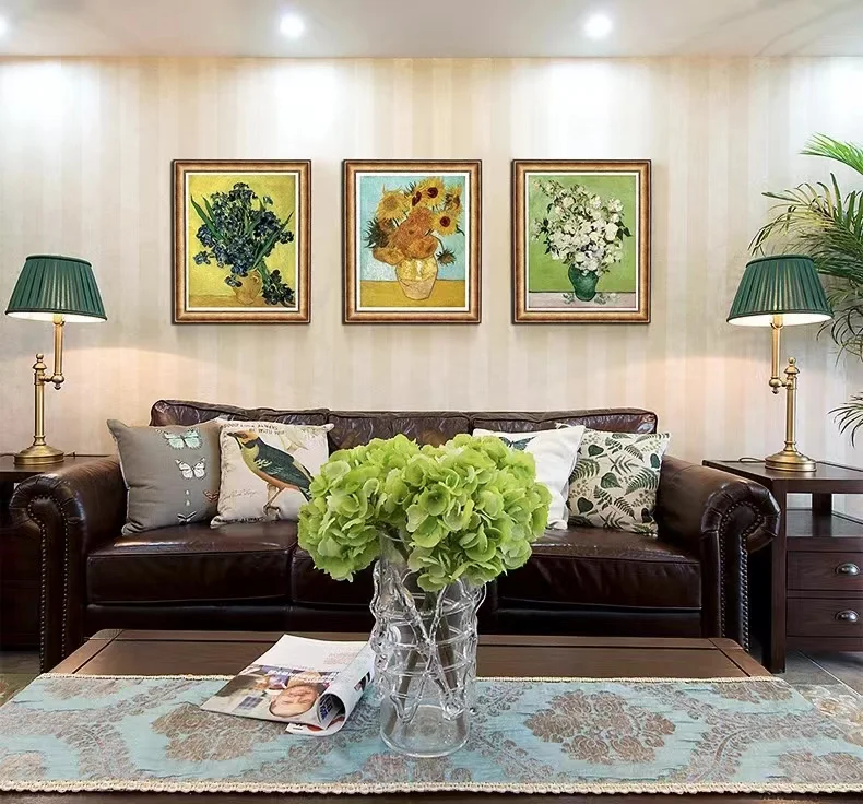 E WECIAL   Porcelain plate painting ceramic fresco European television background decorative painting Van Gogh oil painting