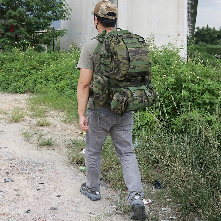Hot sale 55L tactical backpack hiking camping backpack rucksack