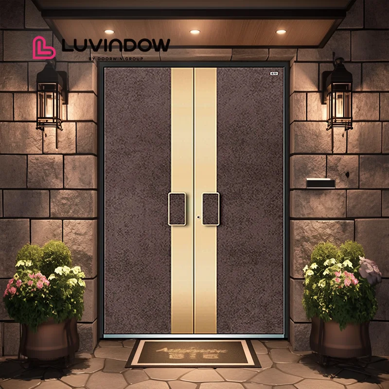 AS2047 Luxury Aluminum Single Entrance Doors Home Doors External Sound Insulated Fire Proof Exterior Front Entry Hurricane Doors