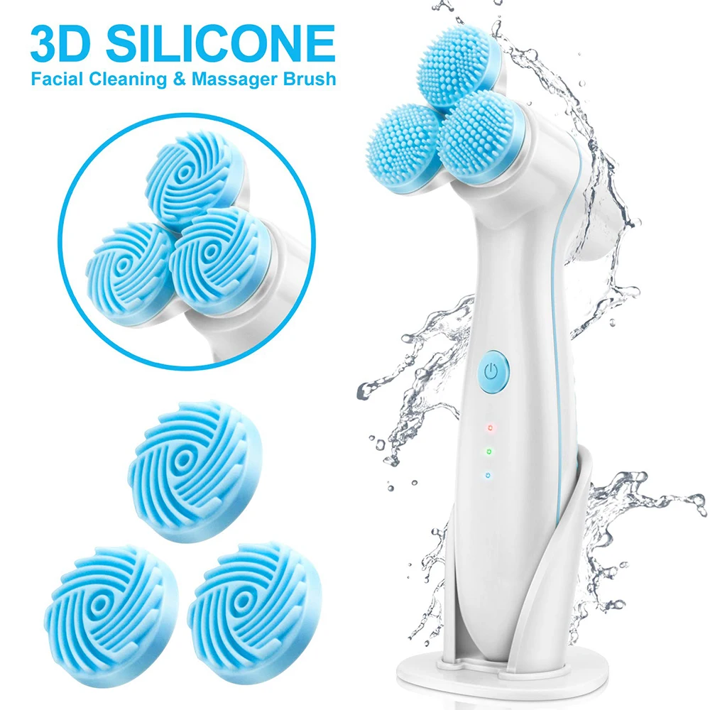 
Amazon Best Selling Ultrasonic Skin Scrubber Lumispa 3D Smart Silicone Massage Facial Cleansing Brush 