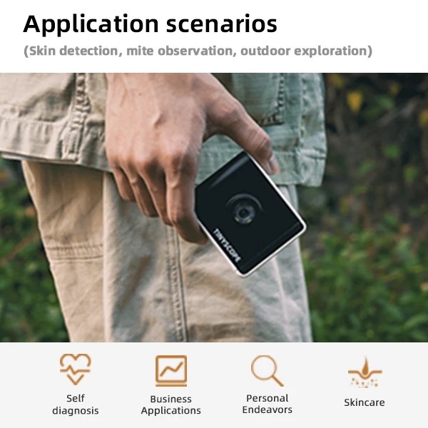 
TinyScope USB Phone Microscope Camera 400X to 1000X, Digital Microscope 13MP Pocket Microscope Compatible with Android iOS 