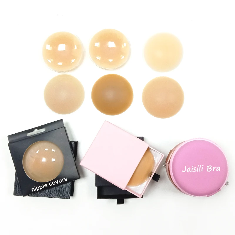 Quality Round Pad Thin No Glue Tape Silicone Pasties Nipple Covers For Women Reusable