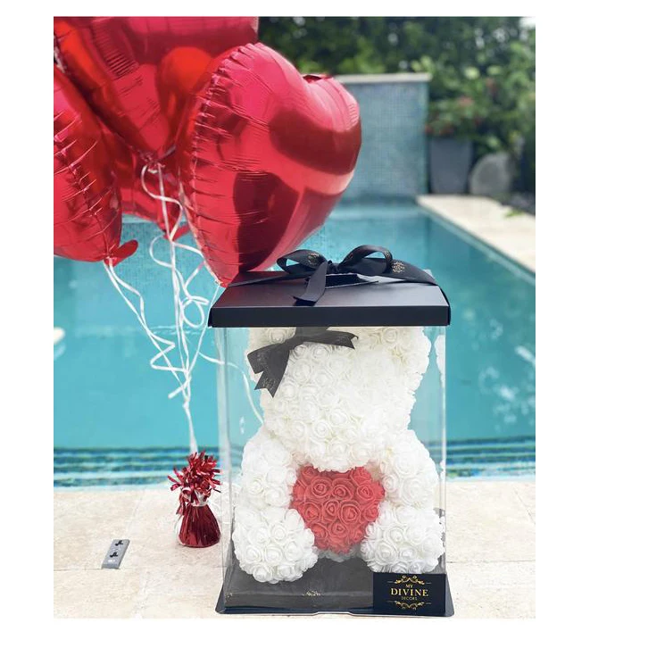 China wholesale teddy bear rose christmas flower rose teddy bear osos de peluch por mayor teddy rose bear christmas