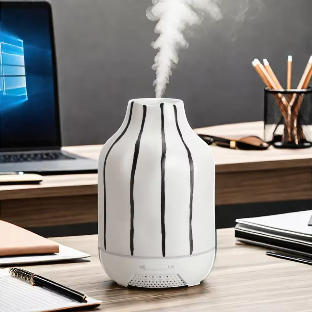 White Luxury Ceramic Aroma Diffuser Electric Air Fresher Home Fragrance Machine for Bedroom Scents