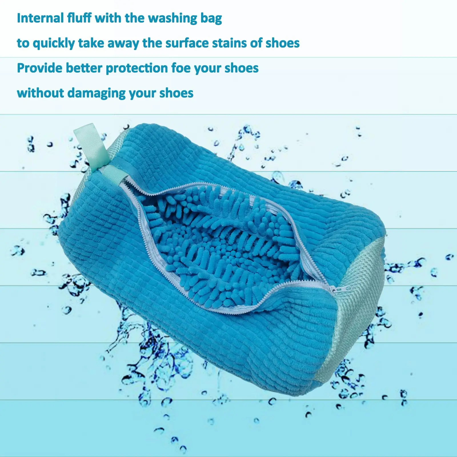 Factory Custom Portable Travel Mesh Cleaning Wash Shoe Laundry Bag With Pluffy Fibers Washing Machine Laundry Shoe
