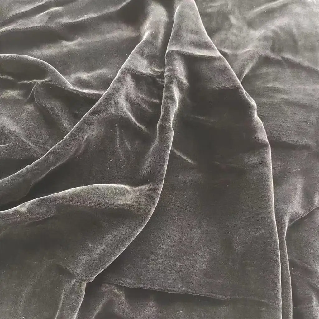 High Quality Silk Velvet Fabric  Width 140 Premium Velvet 20% Silk 80% Viscose For Dress
