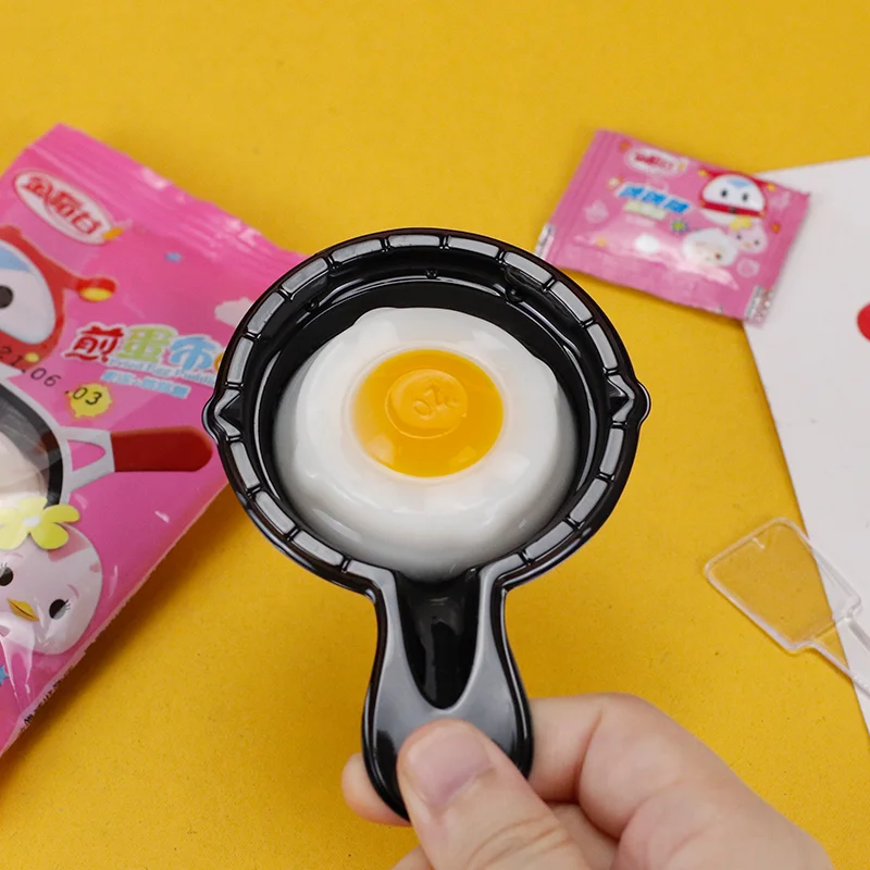 Hot Sale 18G Halal Individually Wrapped Soft Gummy Fried Egg Jelly Candy With Pop Candy