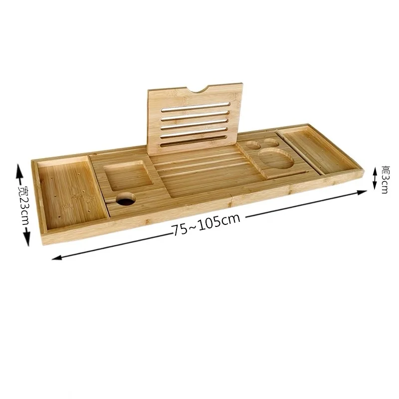 Hot sell  Eco-Friendly Luxury adjustable bathroom bamboo bathtub ball box tray rack organizer Bath table bathroom accessories