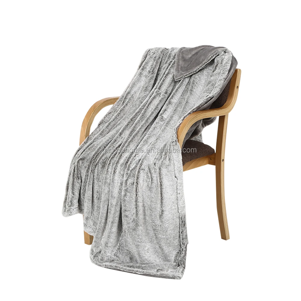 Luxuriously soft faux fur stroller throw blankets for winter or cool days grey blankets